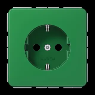 Jung SCHUKO Steckdose, 16 A 250 V ~, Thermoplast, Serie CD, grün (für SV) CD1520BFGN