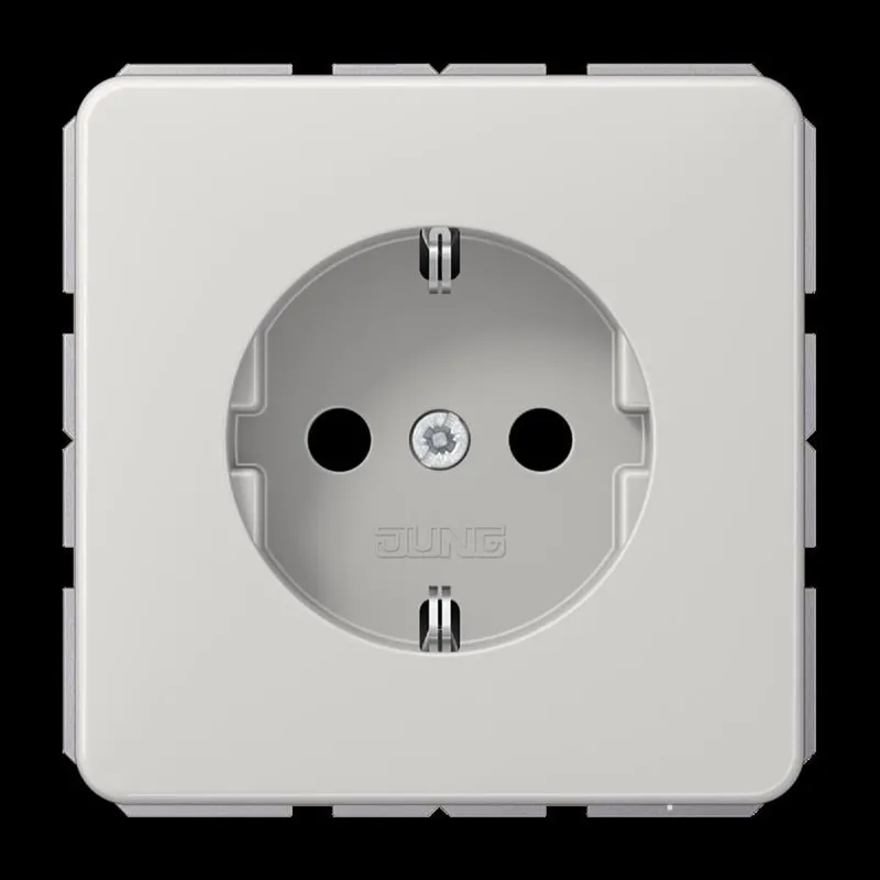 Jung SCHUKO Steckdose, 16 A 250 V ~, Thermoplast, Serie CD, lichtgrau CD1520BFLG