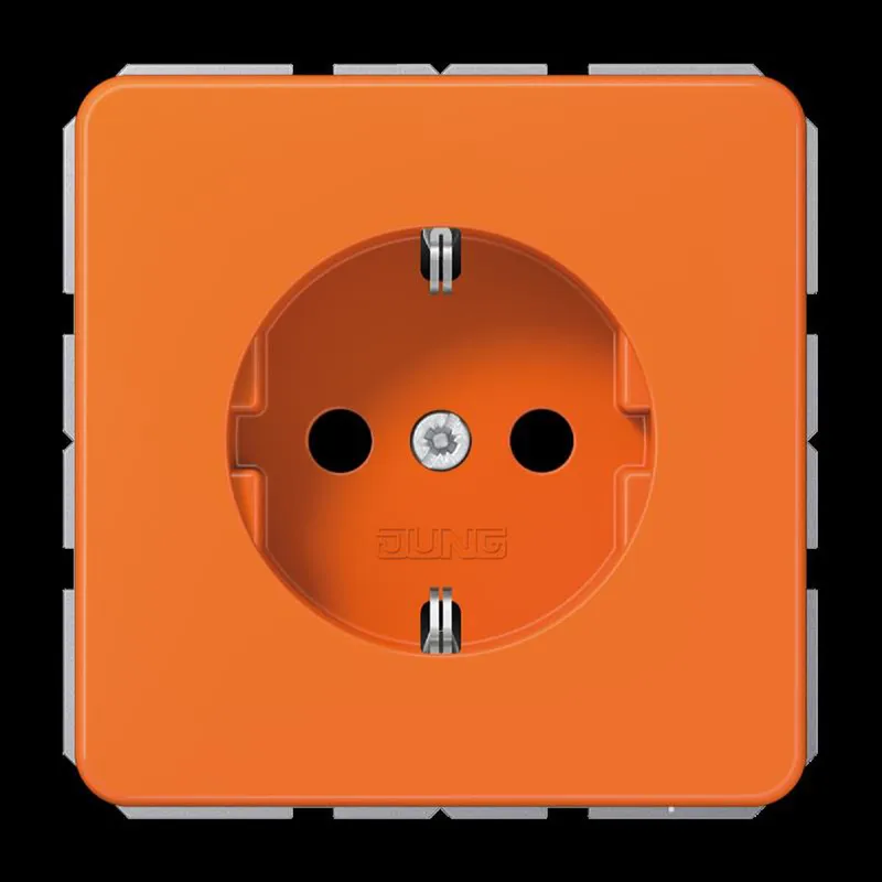 Jung SCHUKO Steckdose, 16 A 250 V ~, Thermoplast, Serie CD, orange (für ZSV) CD1520BFO