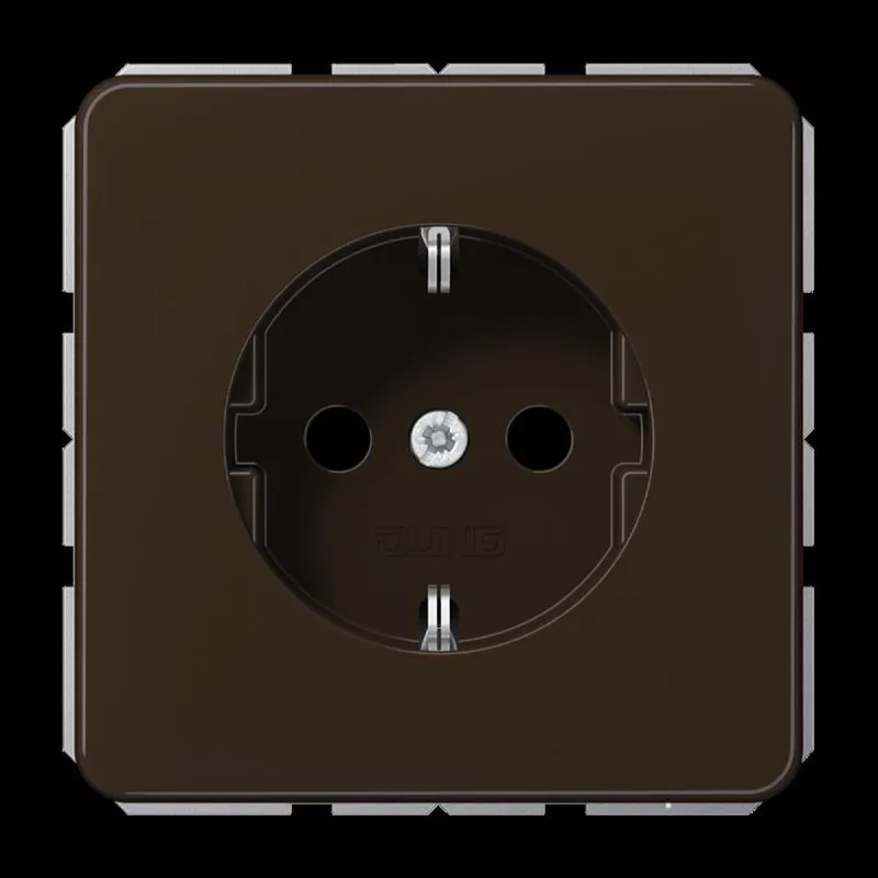 Jung SCHUKO Steckdose, 16 A 250 V ~, Duroplast, Serie CD, braun CD1520BR