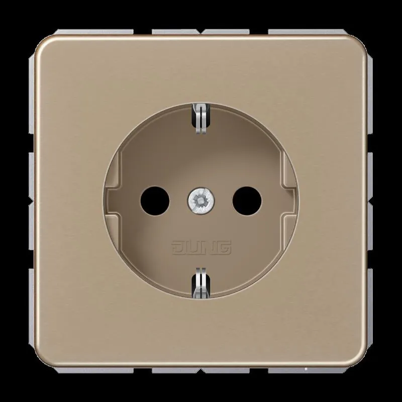 Jung SCHUKO Steckdose, 16 A 250 V ~, Aluminium eloxiert, Serie CD, gold-bronze CD1520GB