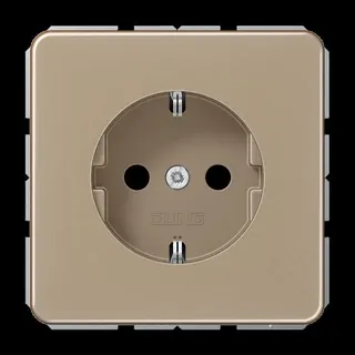 Jung SCHUKO Steckdose, 16 A 250 V ~, Aluminium eloxiert, Serie CD, gold-bronze CD1520GB