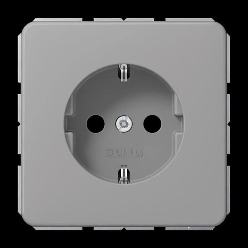 Jung SCHUKO Steckdose, 16 A 250 V ~, Duroplast, Serie CD, grau CD1520GR