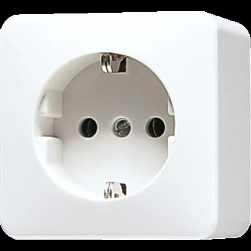 Jung SCHUKO®-Steckdose, 16 A 250 V ~, 47 mm, AP 600, alpinweiß 620AWW