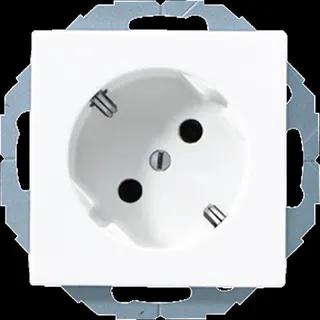 Jung SCHUKO®-Steckdose 45°, 16 A 250 V ~, SAFETY+, Duroplast, Serie AS/A, alpinweiß A520-45KIWW