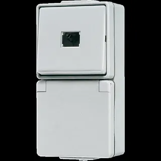 Jung SCHUKO®-Steckdose 16 A 250 V ~ mit Taster 10 A 250 V ~ (ohne Kalotte), WG 600 671W