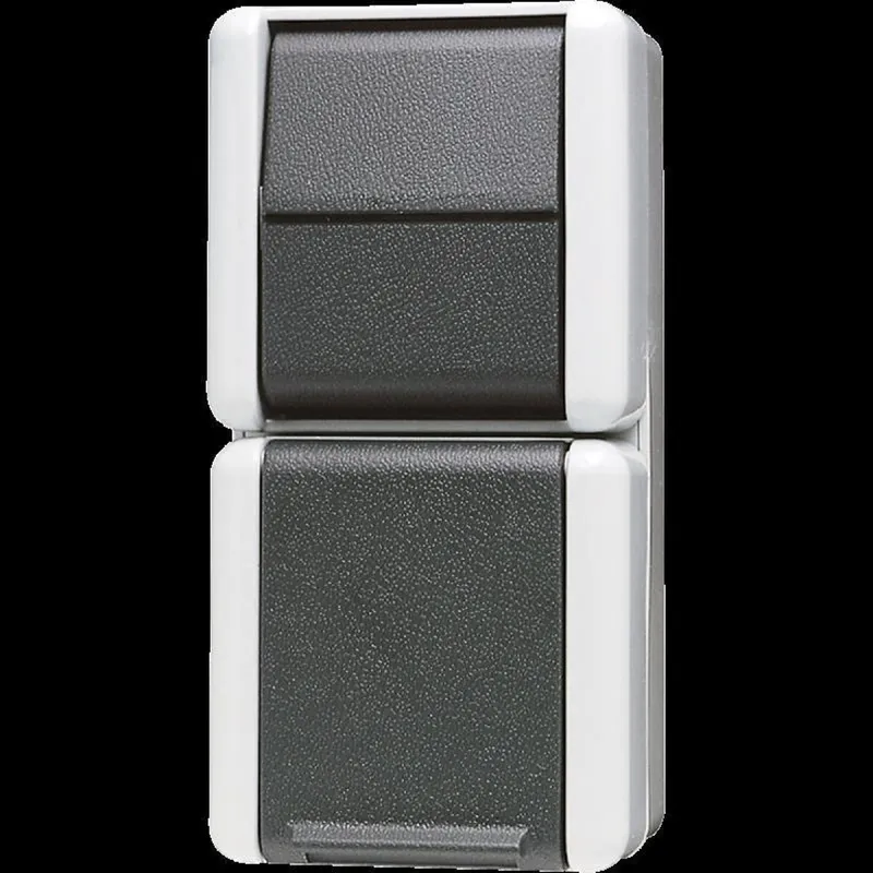 Jung SCHUKO®-Steckdose 16 A 250 V ~ mit Taster 10 A 250 V ~, WG 800 871W