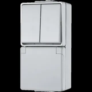 Jung SCHUKO®-Steckdose 16 A 250 V ~ mit Serienschalter 10 AX 250 V ~, 16 A 250 V ~, IP 44, WG 600 675W