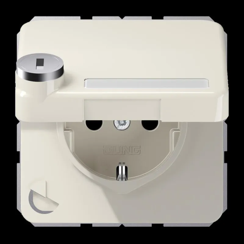 Jung SCHUKO Steckdose, 16 A 250 V ~, mit Sicherheitsschloss, Thermoplast, Serie CD, weiß CD1520NAKLSL
