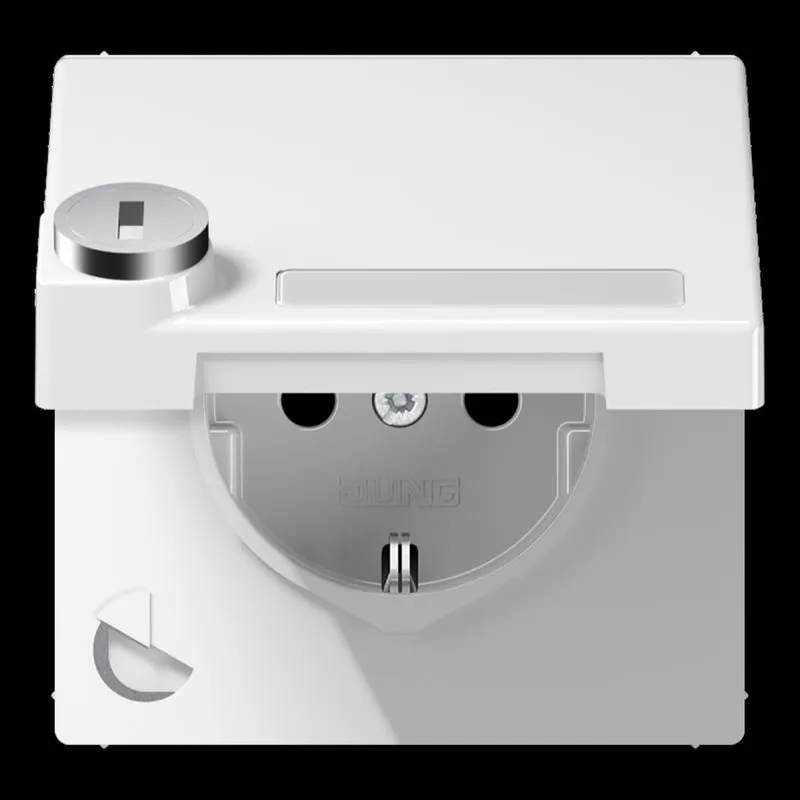 Jung SCHUKO Steckdose, 16 A 250 V ~, mit Schriftfeld, mit Sicherheitsschloss, Thermoplast, Se LS1520NAKLSLWW