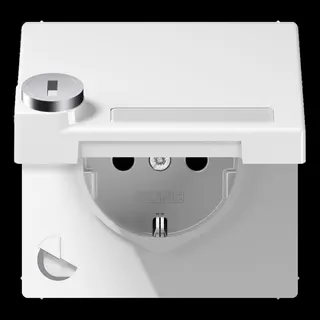 Jung SCHUKO Steckdose, 16 A 250 V ~, mit Schriftfeld, mit Sicherheitsschloss, Thermoplast, Se LS1520NAKLSLWW