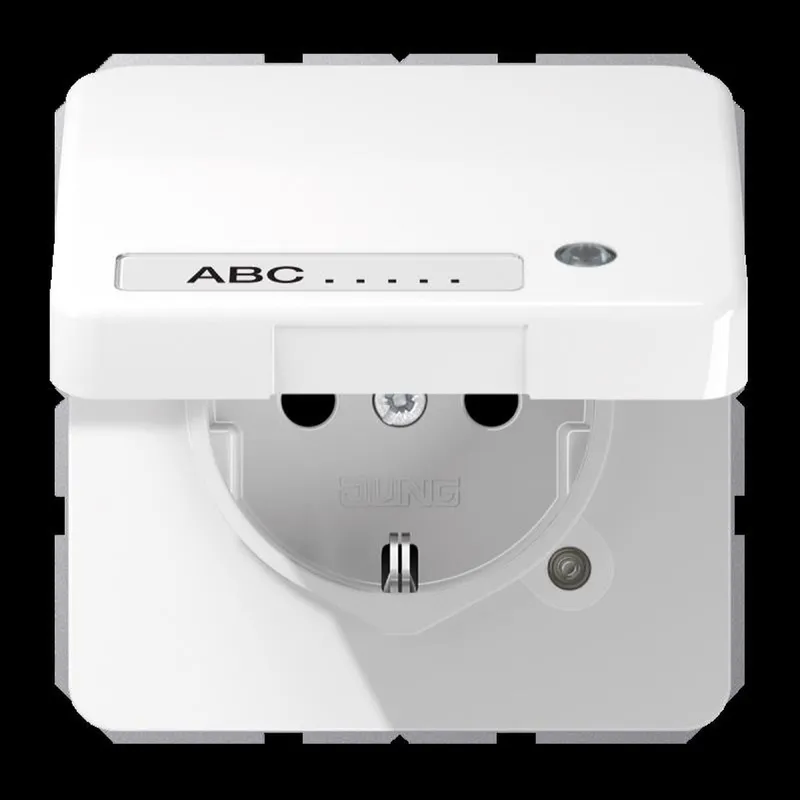 Jung SCHUKO Steckdose, 16 A 250 V ~, ohne Krallen, mit Funktionsanzeige, mit Schriftfeld, The CD1520NAKLKOWW