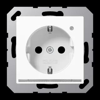 Jung SCHUKO®-Steckdose mit LED-Orientierungslicht, 16 A 250 V ~, SAFETY+, Thermoplast, Serie AS/A, alpinweiß A1520-OWWLNW