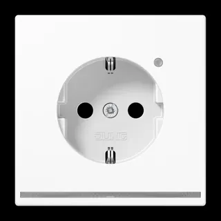 Jung SCHUKO Steckdose, 16 A 250 V ~, mit LED-Orientierungslicht, SAFETY+, Thermoplast, Serie LS, alpinweiß LS1520-OWWLNW