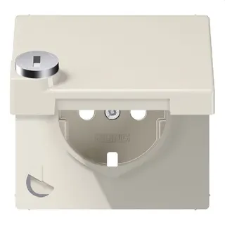 Jung Zentralplatte für SCHUKO®-Steckdosen, Klappdeckel, mit Sicherheitsschloss, Duroplast, Serie LS, weiß LS1520KLSLPL