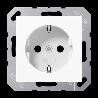 Jung SCHUKO Steckdose, 16 A 250 V ~, SAFETY+, Duroplast, Serie AS/A, alpinweiß A1520KIWW
