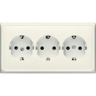 Jung Kabelkanal-SCHUKO®-Steckdose, 3fach, 16 A 250 V ~, Duroplast, Serie CD, weiß CD523