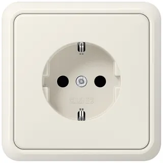 Jung SCHUKO Steckdose, 16 A 250 V ~, SAFETY+, mit Rahmen, Duroplast, Serie CD, weiß 5520KI