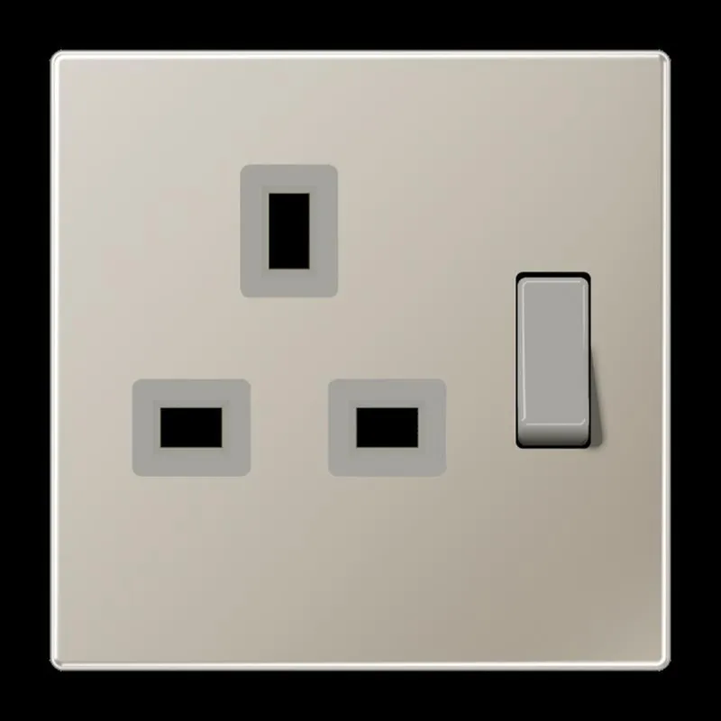 Jung Abschaltbare Steckdose, British Standard, 13 A 250 V ~, Schraubklemmen BS 1363-1, 4 mm2, ohne Krallen, SAFETY+ ES3171