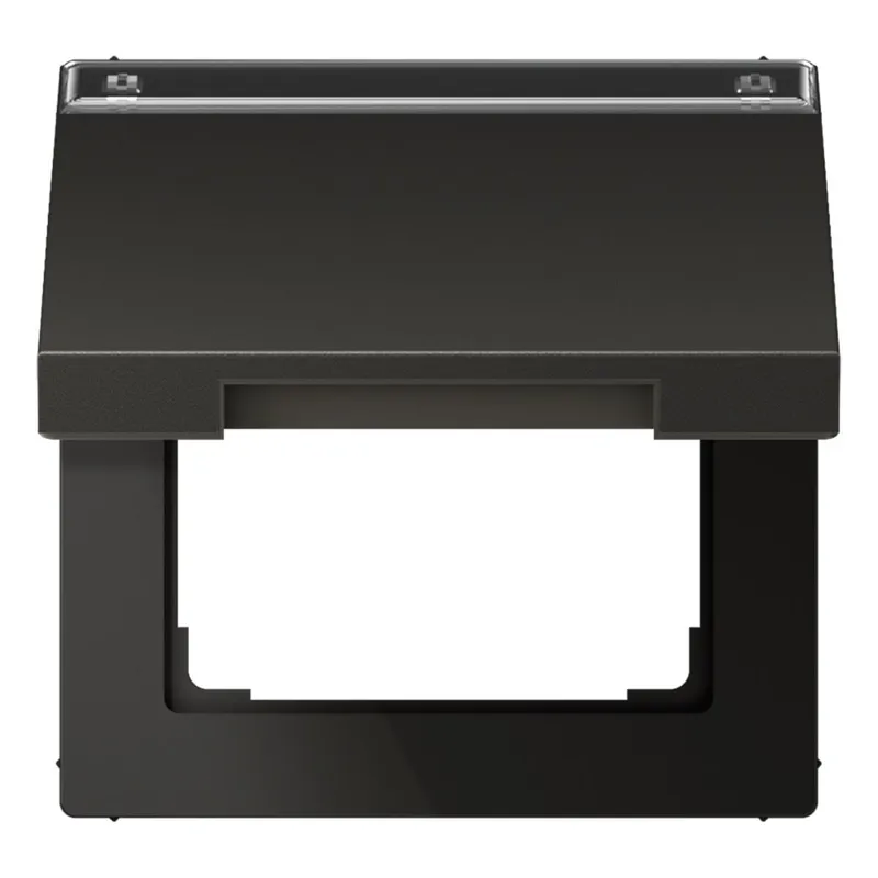 Jung Klappdeckel mit Rückstellfeder, mit Schriftfeld, Aluminium lackiert, Serie LS, anthrazit (lackiertes Aluminium) AL2990NAKLAN