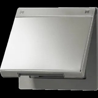 Jung Klappdeckel mit Rückstellfeder, mit Schriftfeld, Serie LS, Edelstahl ES2990NAKL