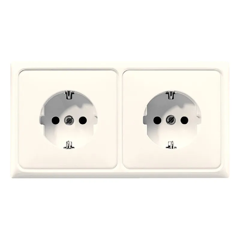 Jung Kabelkanal-SCHUKO®-Steckdose, 2fach, 16 A 250 V ~, Thermoplast, Serie CD, weiß CD522BF