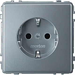 Merten SCHUKO-Steckdose MEG2300-7260 aluminium AQUADESIGN