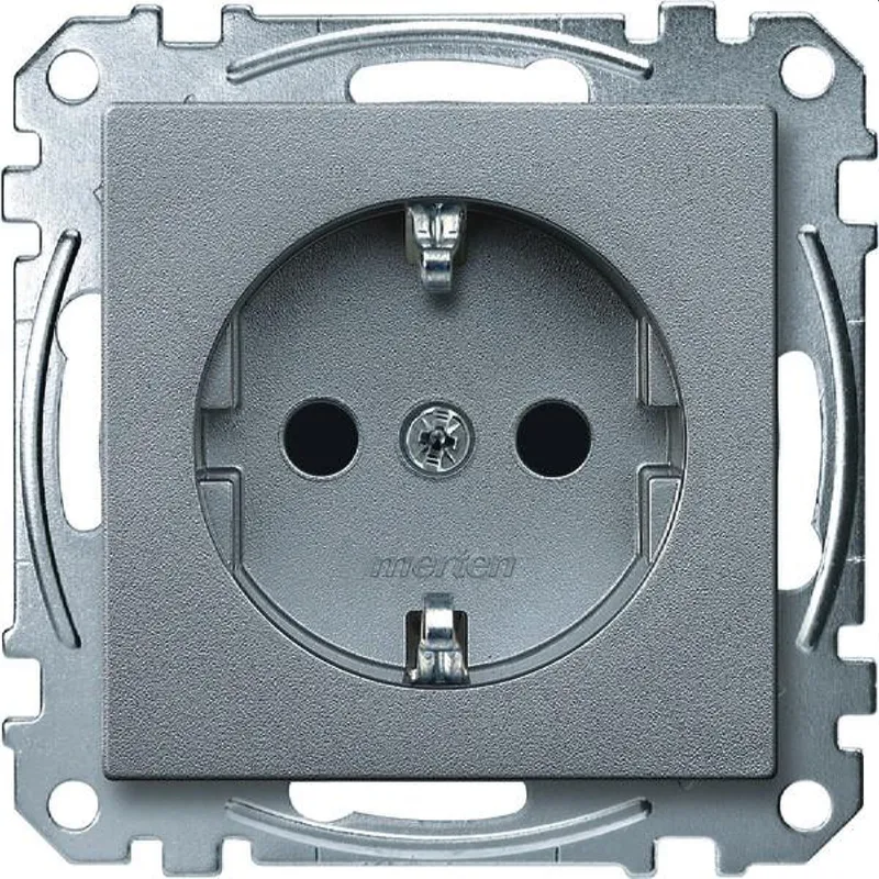 Merten SCHUKO-Steckdose MEG2300-0460 aluminium System M
