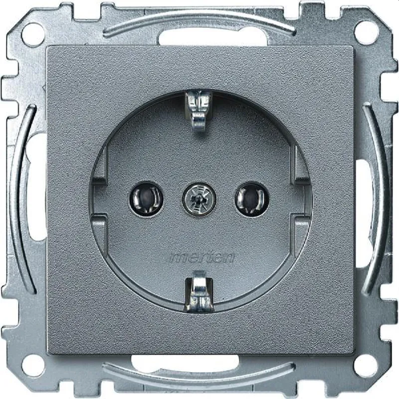Merten SCHUKO-Steckdose MEG2401-0460 aluminium System M