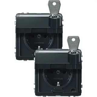 Merten SCHUKO-Steckdose MEG2318-7214 anthrazit AQUADESIGN