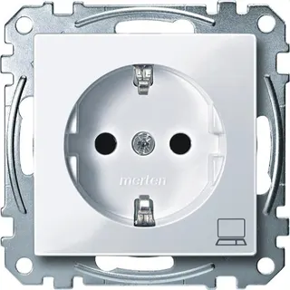 Merten SCHUKO-Steckdose MEG2350-0325 Computer aktivweiss glaenz