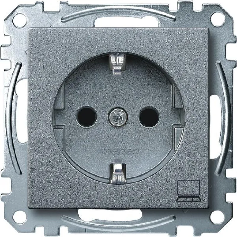 Merten SCHUKO-Steckdose MEG2350-0460 Computer aluminium