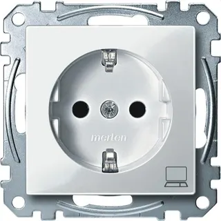 Merten SCHUKO-Steckdose MEG2350-0319 Computer polarweiss glaenz