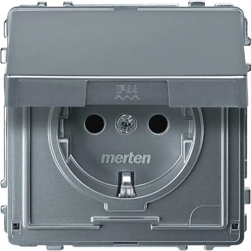 Merten SCHUKO-Steckdose MEG2310-7260 aluminium AQUADESIGN