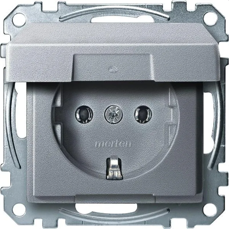Merten SCHUKO-Steckdose MEG2311-0460 aluminium System M