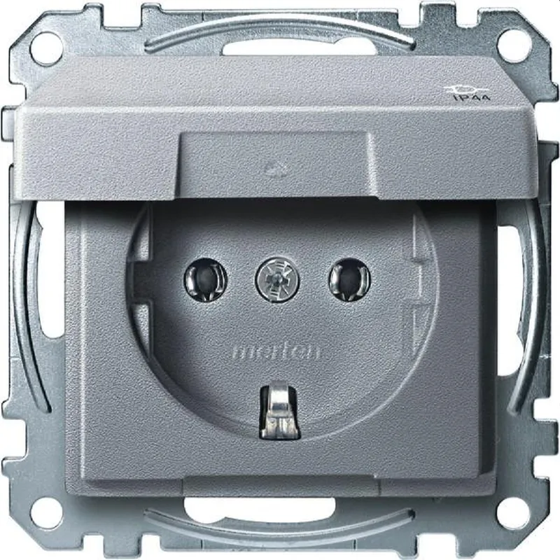 Merten SCHUKO-Steckdose MEG2314-0460 IP44 aluminium System M