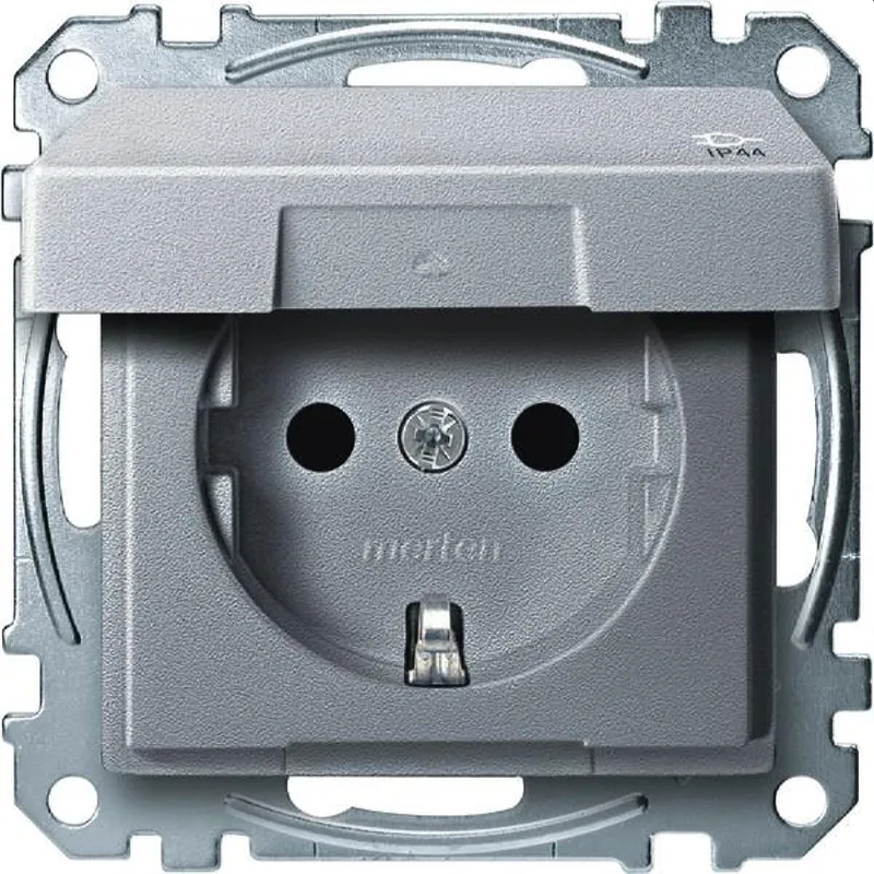 Merten SCHUKO-Steckdose MEG2414-0460 IP44 aluminium System M