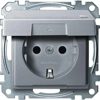 Merten SCHUKO-Steckdose MEG2414-0460 IP44 aluminium System M