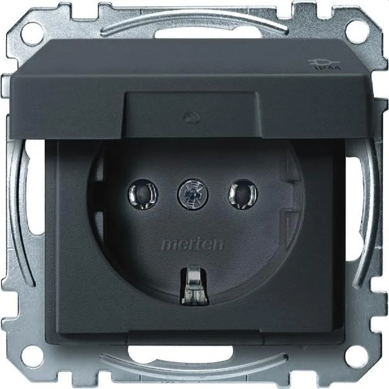 Merten SCHUKO-Steckdose MEG2314-0414 IP44 anthrazit System M