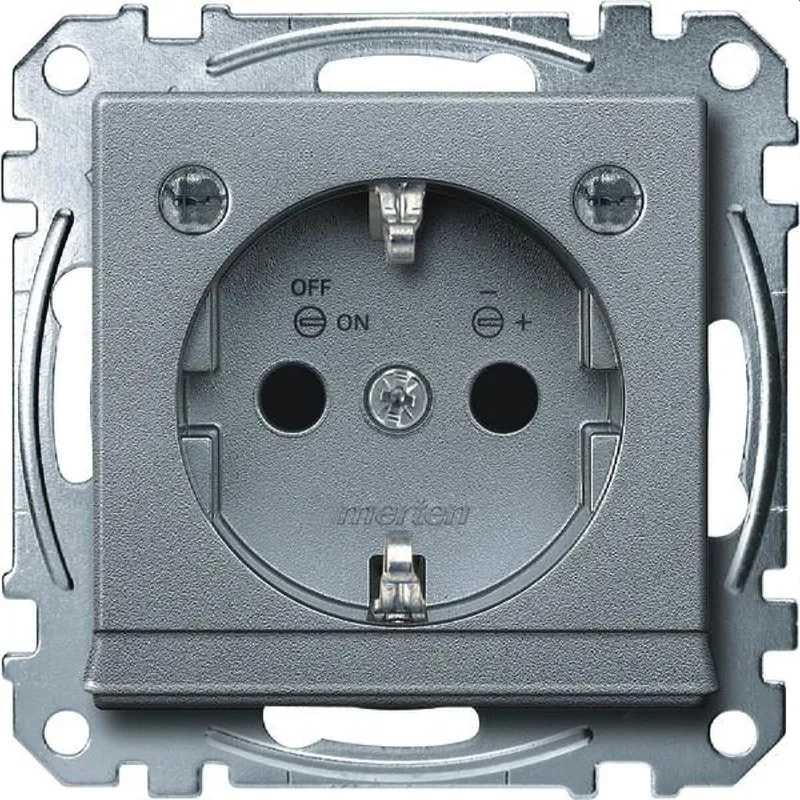 Merten SCHUKO-Steckdose MEG2304-0460 aluminium System M