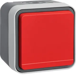 Berker SCHUKO-Steckdose M3Klappdeckel rot W.1 grau