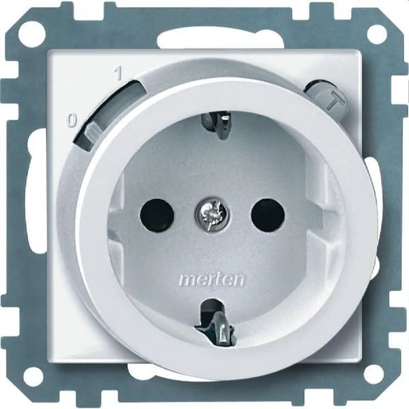 Merten FI-Schutz-Steckdose 233825 aktivweiss glaenzend System M