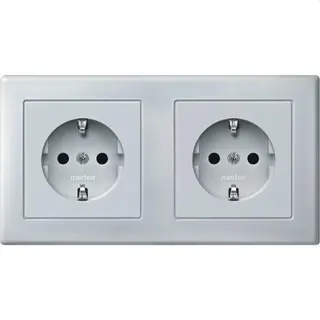 Merten SCHUKO-Doppel-Steckdose MEG2328-1519 polarweiss M-Smart