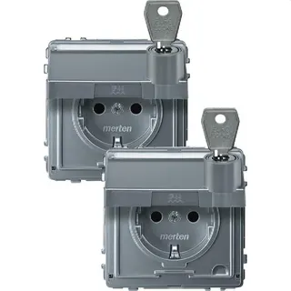 Merten SCHUKO-Steckdose MEG2318-7260 alu AQUADESIGN