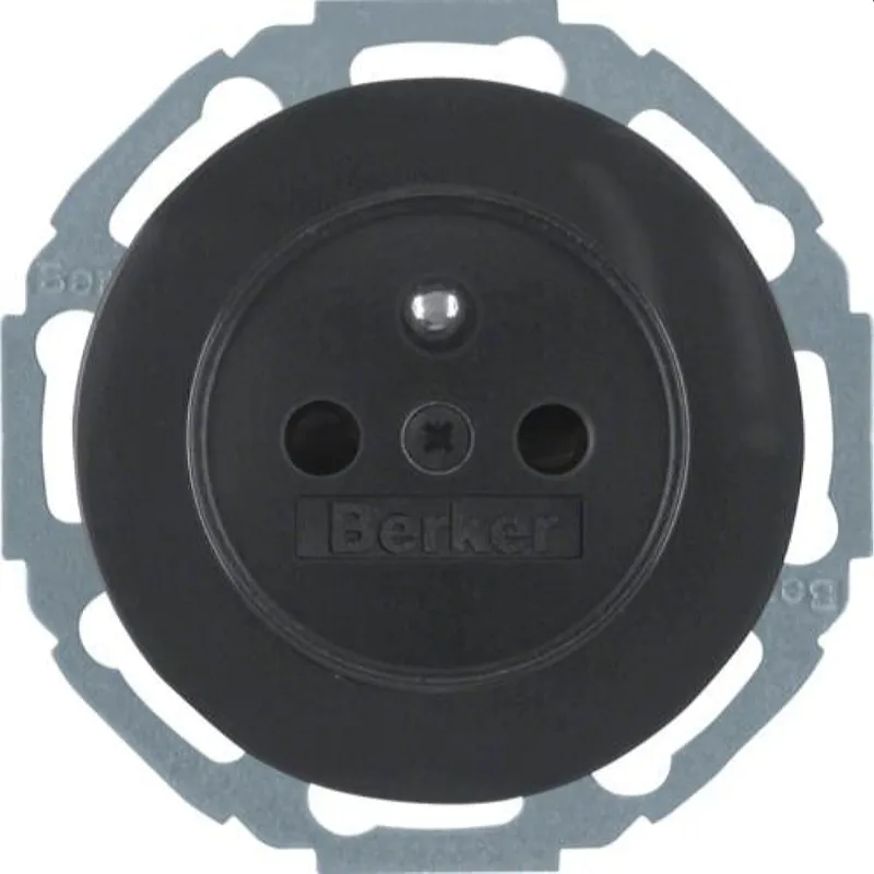 Berker SCHUKO-Steckdose M36768792045 schwarz glaenzend