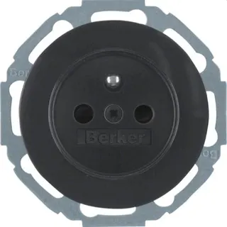 Berker SCHUKO-Steckdose M36768792045 schwarz glaenzend