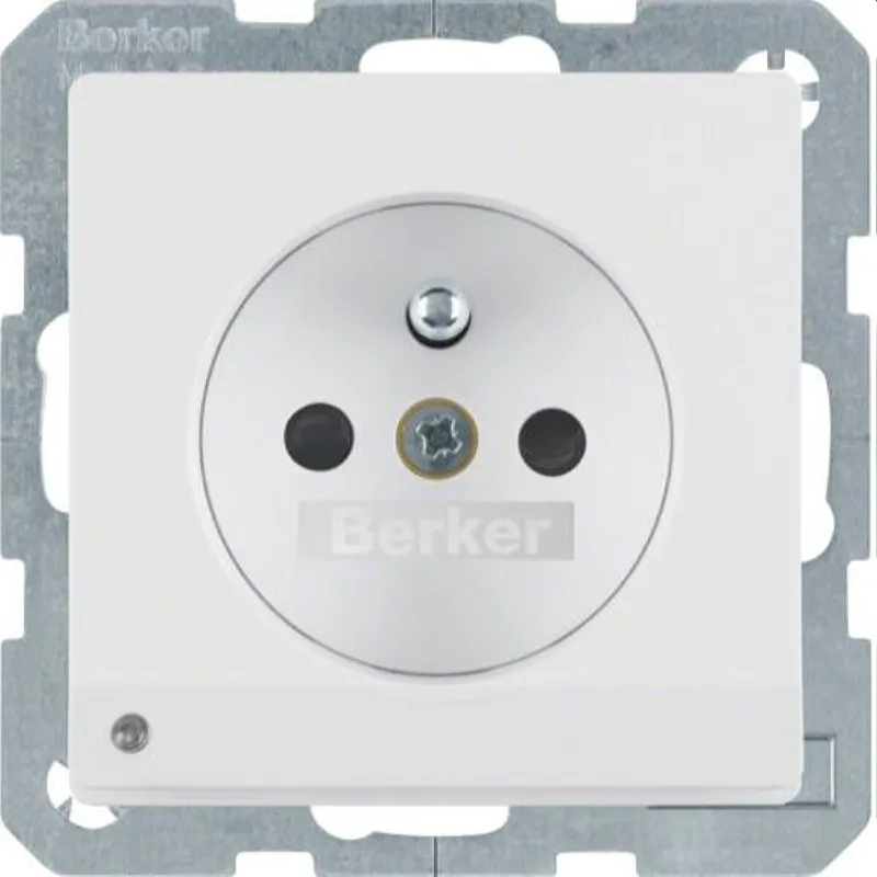 Berker SCHUKO-Steckdose M36765106089 polarweiss samt