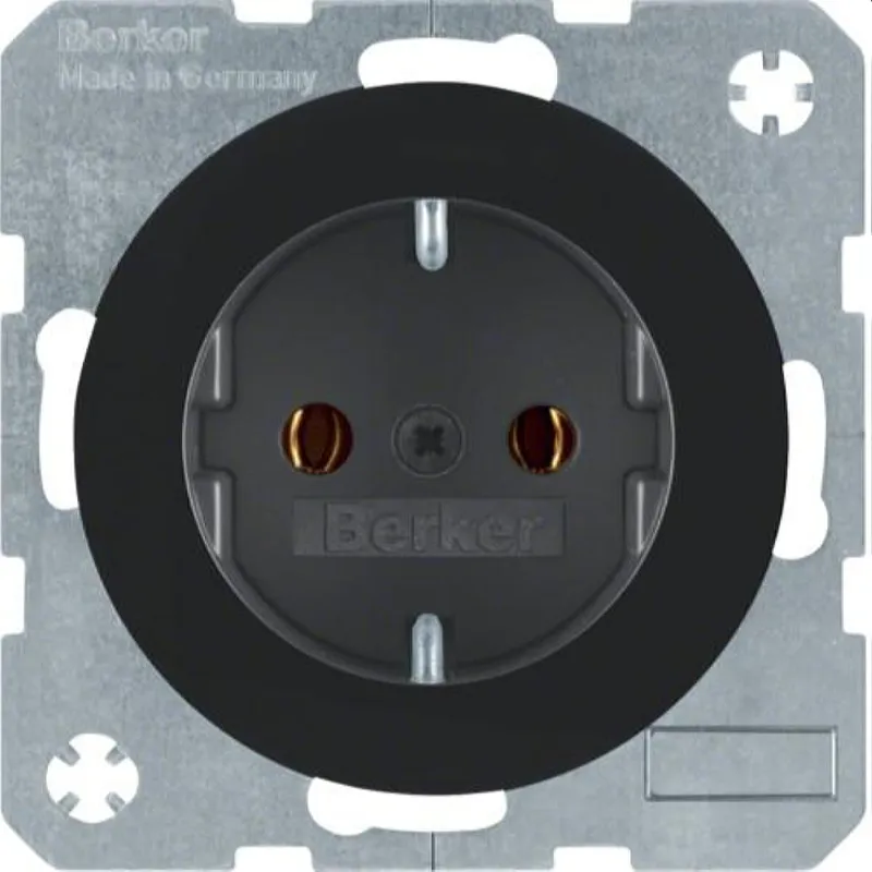 Berker SCHUKO-Steckdose M347432045 schwarz glaenzend