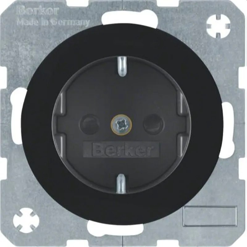 Berker SCHUKO-Steckdose M347232045 schwarz glaenzend