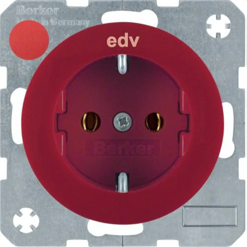 Berker SCHUKO-Steckdose M347432022 rot glaenzend